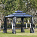 Trejan 10' x 10' Polycarbonate Hard Top Black Patio Gazebo - Seasonal Overstock