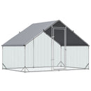 Small Animal Habitats & Cages, 10' x 6.5' Steel Walk-In Chicken Coop Pen with Peaked Roof and Canopy - Seasonal Overstock