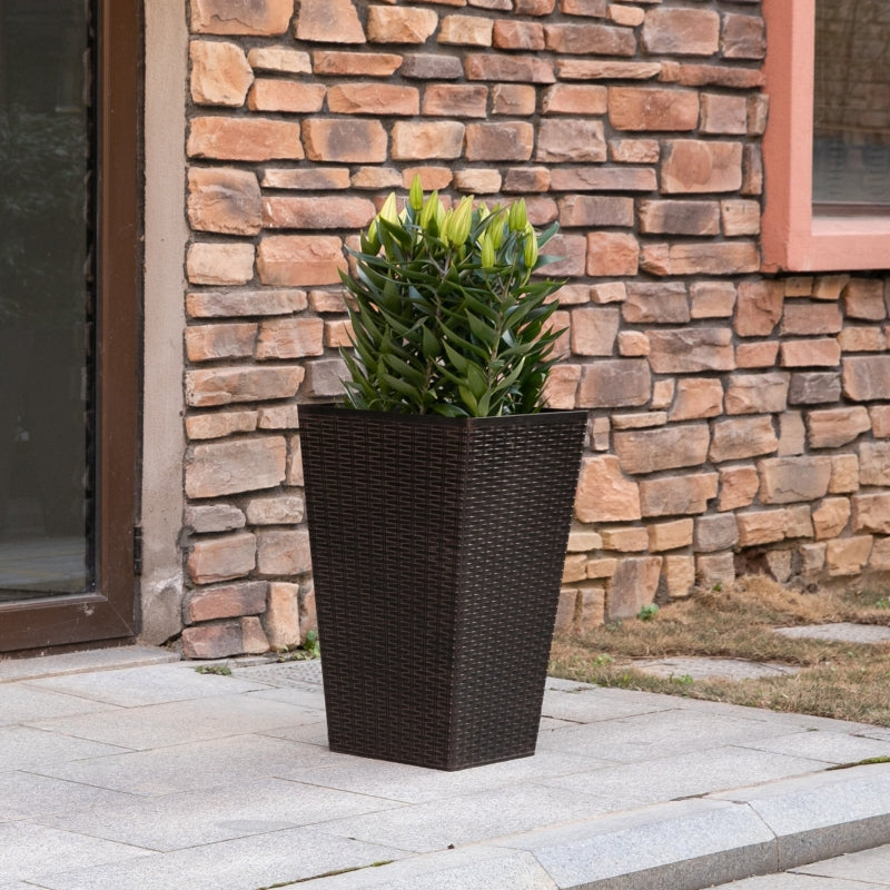 Set of 3 Brown 24" Tall Planters for Indoor and Outdoor Use - Seasonal Overstock