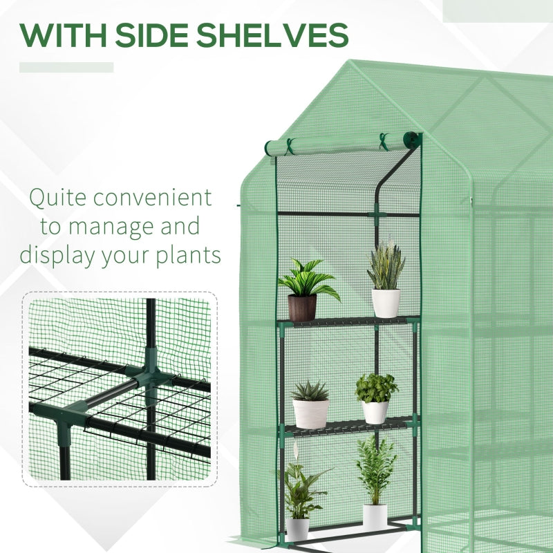 4.7' x 4.5' x 6.2' Portable Walk-In Greenhouse with 8 Shelves - Seasonal Overstock