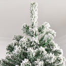 Christmas Trees, 7.5ft Artificial Snow Flocked Green Christmas Tree - Seasonal Overstock
