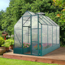 Greenhouses, 8.2' x 6.2' Walk-In Greenhouse with Aluminum Frame, Polycarbonate Panels, Sliding Door - Green - Seasonal Overstock