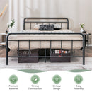 Cora Queen Size Metal Platform Bed - Seasonal Overstock