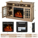 Fireplaces, Felder Natural 1400W Electric Fireplace TV Stand for TVs up to 50" - Seasonal Overstock