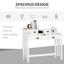 Fidessa White Writing Desk with Hutch & Drawers - Seasonal Overstock