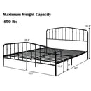 Hugo Black Queen Size Vintage Metal Spindle Platform Bed - Seasonal Overstock