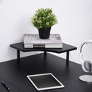Jaydon L-Shaped Corner Desk with Corner Stand and Keyboard Tray - Black - Seasonal Overstock