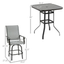 Kaira 5pc Outdoor Patio Table and Swivel Chair Set - Grey - Seasonal Overstock