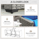 Patio Furniture, Manchester Creek Outdoor Patio Rattan Sofa - Blue & Grey - Seasonal Overstock