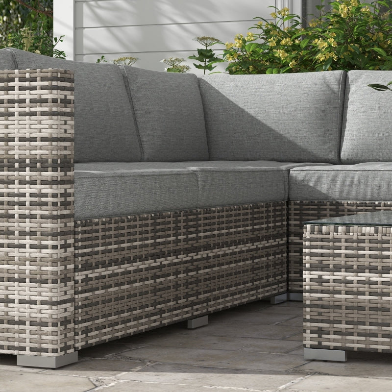Manhattan Bay 4pc Outdoor Patio Corner Sectional Sofa with Table - Mixed Grey - Seasonal Overstock
