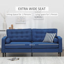 Sofas, Oliver 80" Blue Button Tufted Mid Century Modern Sofa - Seasonal Overstock