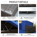 Placid Peak Modular Outdoor Patio Sectional Sofa, Loungers and Table 9pc Set - Navy Blue / Brown