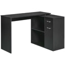 Soren Convertible Desk With Cabinet, Shelves and Drawer - Black - Seasonal Overstock