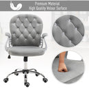 Stella Diamond Tufted Vanity Task Chair - Grey Velvet - Seasonal Overstock