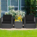 Tarin 3pc Outdoor Rattan Table and Chairs Set - Black - Seasonal Overstock