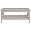 Theola White Oak Glass Top Coffee Table - Seasonal Overstock