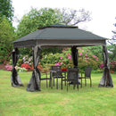 Gazebos, Zella 11' x 11' Grey Pop-Up Gazebo with Mesh Walls and Carry Bag - Seasonal Overstock