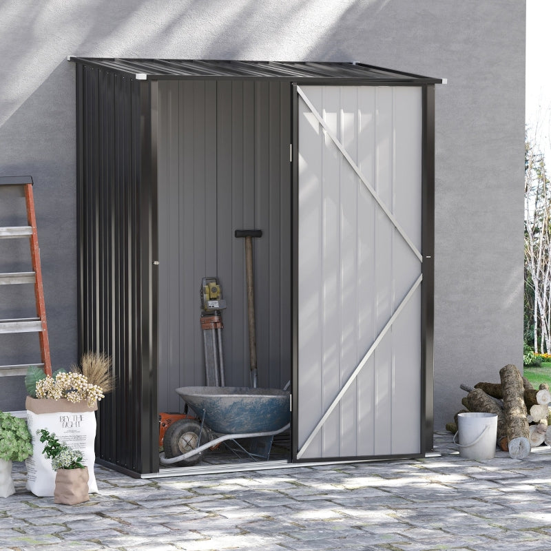 5' x 3' Lean-to Galvanized Steel Storage Shed - Charcoal Grey - Seasonal Overstock