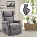 Arm Chairs, Recliners & Sleeper Chairs, Chelsea Grove Grey Wingback Lift Chair Recliner - Seasonal Overstock