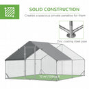 Small Animal Habitats & Cages, 10' x 13' Steel Walk-In Chicken Coop Pen with Peaked Roof and Canopy - Seasonal Overstock