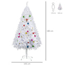 Christmas Trees, 5.9ft White Artificial Christmas Tree with 48 Ornaments - Seasonal Overstock