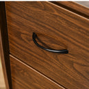 Esme Modern Computer Desk with Storage Drawers and Keyboard Tray - Walnut Brown - Seasonal Overstock