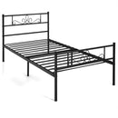 Farrah Twin Size Metal Platform Bed Frame with Headboard and Footboard - Seasonal Overstock