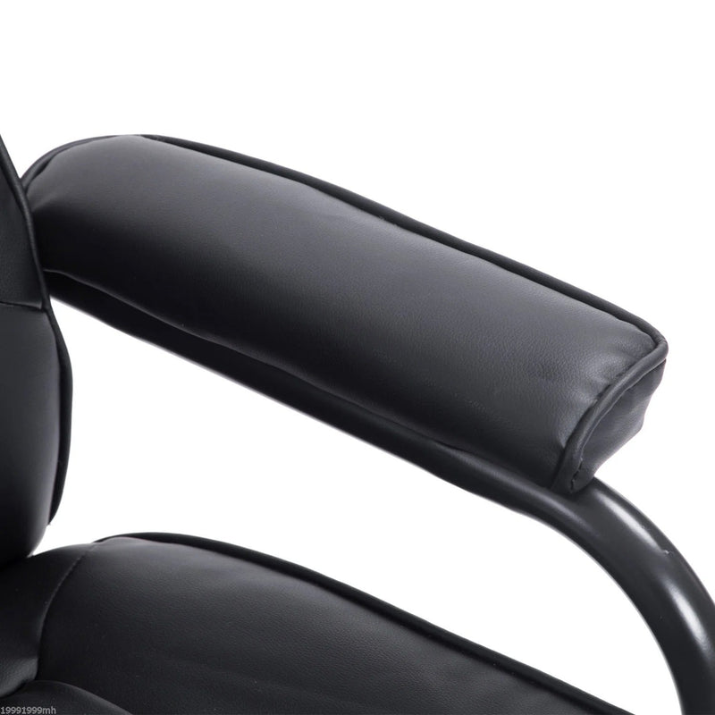Kenton Faux Leather Chair and Ottoman - Black - Seasonal Overstock