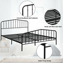 Hugo Black Queen Size Vintage Metal Spindle Platform Bed - Seasonal Overstock