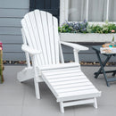 Layton White Folding Adirondack Chair with Retractable Lounger - Seasonal Overstock