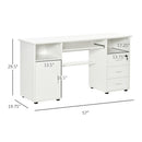 Nolan Computer Desk with Keyboard Tray Cabinet and Locked Drawer - White - Seasonal Overstock