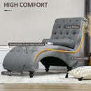 Chaise Lounge, Valencia Button Tufted Chaise Lounge Chair - Grey - Seasonal Overstock
