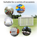 10' x 13' Party Gazebo Canopy Tent with Mesh Walls - White - Seasonal Overstock