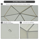 13ft Hexagonal Portable Party Gazebo with Mesh Walls - Cream White - Seasonal Overstock
