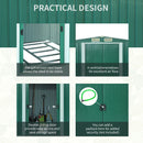 Storage Sheds, 8.5' x 6.8' x 5.8' Green Outdoor Garden Storage Shed - Seasonal Overstock