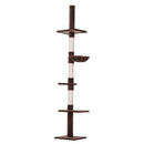 Cat Trees, Floor To Ceiling 5 Tier Cat Tree in Brown - Seasonal Overstock