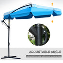 Patio Umbrella, 9ft Offset Cantilever Patio Umbrella with Easy Tilt Adjust - Blue - Seasonal Overstock