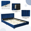 Glimmer Full Size Upholstered Platform Bed Frame - Blue - Seasonal Overstock