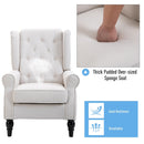 Chairs, Harland Button Tufted Wing Back Armchair - Cream White - Seasonal Overstock