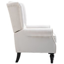Chairs, Harland Button Tufted Wing Back Armchair - Cream White - Seasonal Overstock