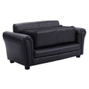 Kids Furniture, Kids Casa Kid Sized Sofa and Ottoman Set - Black - Seasonal Overstock
