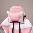Koral Pink Gaming Chair with Adjustable Head Pillow and Lumbar Support - Seasonal Overstock