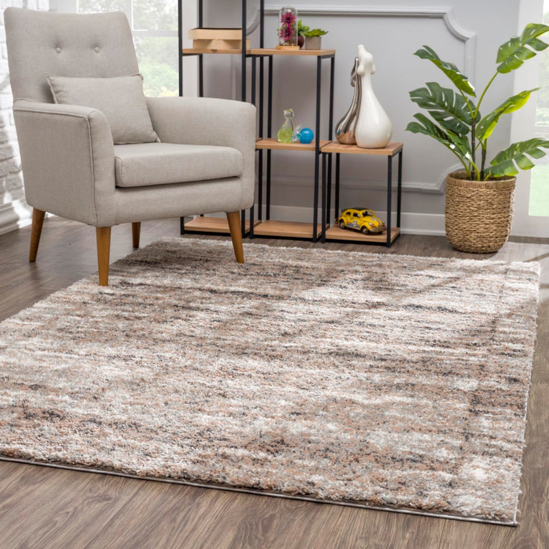 Martell Ivory / Beige Modern Area Rug by Puffy Comforts - Seasonal Overstock