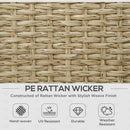 Placid Peak Modular Outdoor Patio Sectional Sofa, Loungers and Table 9pc Set - Cream White / Light Brown