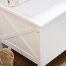 Hall Trees, Presley White 3-in-1 Hall Tree Coat Rack with Shelf and Storage Bench - Seasonal Overstock