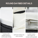 Serena 4pc Outdoor Rattan Sofa Bed / Patio Conversation Set - Cream White - Seasonal Overstock