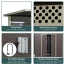8.4' x 4.7' Grey Metal Utility Garden Shed with Side Storage - Seasonal Overstock