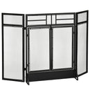 Fireplace Screens, 3-Panel Rectangular 47" Fireplace Screen with Doors - Seasonal Overstock