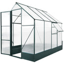 Greenhouses, 8.2' x 6.2' Walk-In Greenhouse with Aluminum Frame, Polycarbonate Panels, Sliding Door - Green - Seasonal Overstock