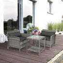 Patio Furniture, Anora 3pc Rattan Patio Chairs & Table Set - Seasonal Overstock